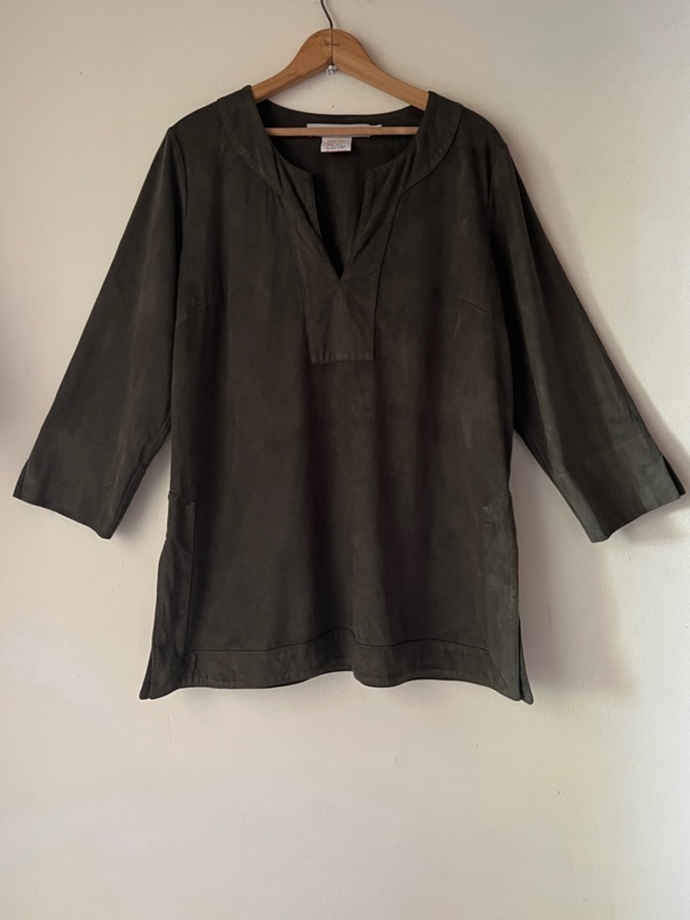 Gretchen Scott Designs Olive Green Tunic Top size XL